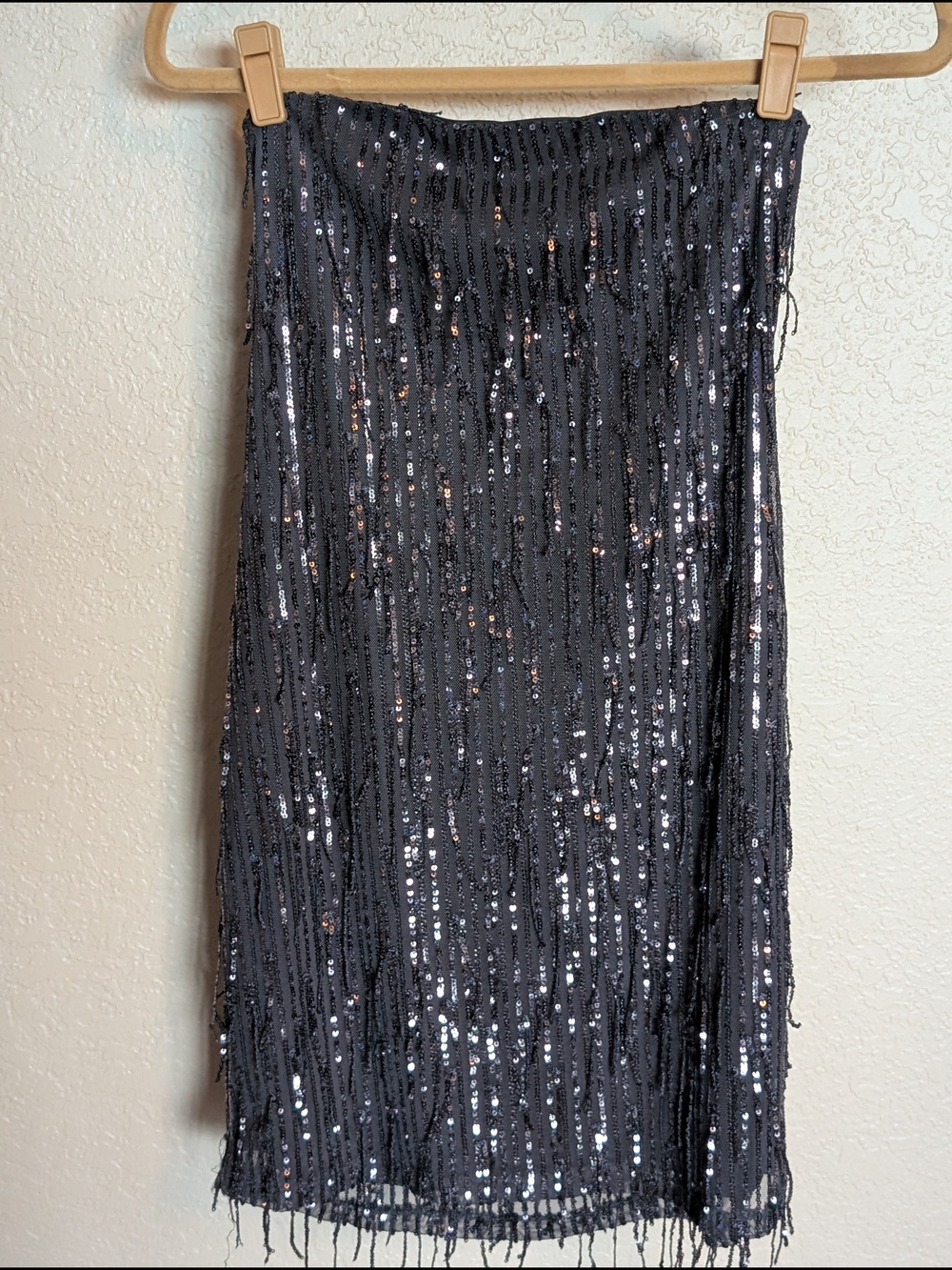 wild fable Black Sequin Fringe mini Tube Dress
